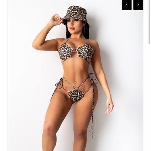 Two piece swim suits with the hat